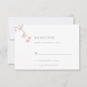 Carte RSVP Romantique Delicate Blush Floral Weddin