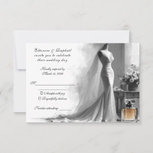 Carte RSVP Romantique - Elégante Mariée Vintage