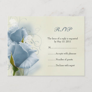 Carte RSVP Rose bleue