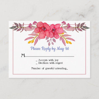 Carte RSVP rose Dusty