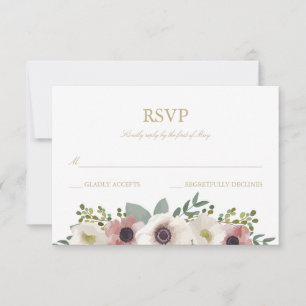 Carte RSVP Rose Dusty Anemone Bouquet