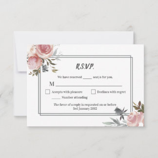 Carte RSVP rose et Thistle Watercolor Wedding