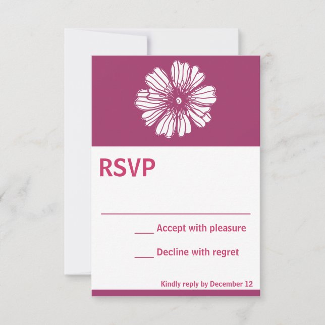 Carte RSVP rose fleur vintage (Devant)