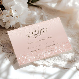 Carte RSVP Rose Gold Glitter pour 80e anniversaire