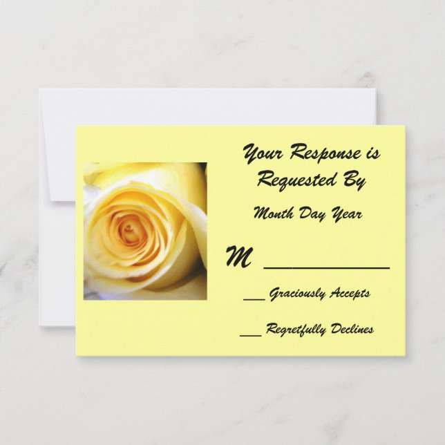 Carte RSVP Rose jaune (Devant)