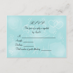 Carte RSVP rose Turquoise