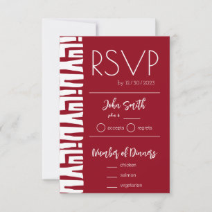 Carte RSVP rouge et blanche trionale africaine