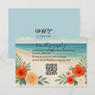 Carte RSVP RQR Code Floral Beach Vibrant