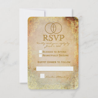 Carte RSVP RSVP 2 entourée d'un mariage religieux