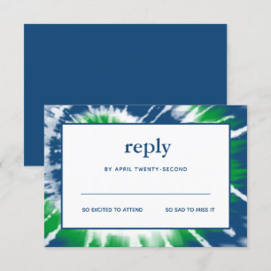 Carte RSVP RSVP Barreau de Mitzvah, Teinture bleue