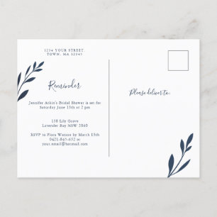 Carte RSVP RSVP de rappel de la marine et du rosé