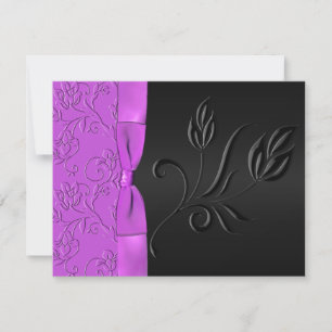 Carte RSVP RSVP en Satin noir et violet