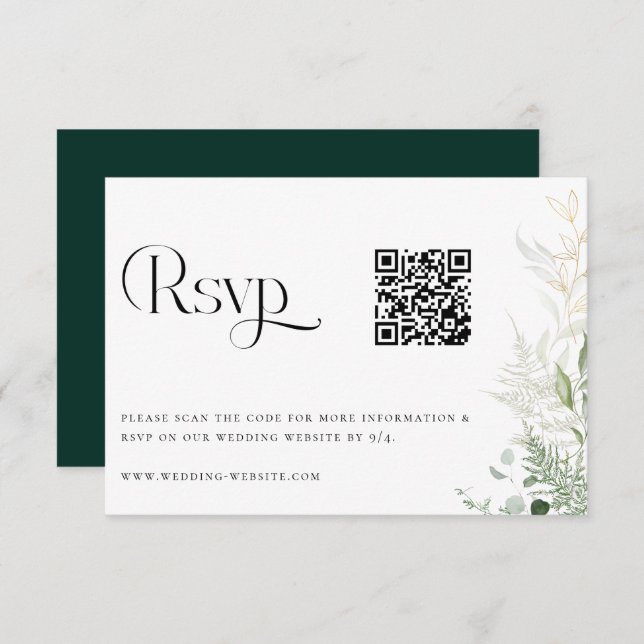 Carte RSVP RSVP Mariage de forêt sauvage (Devant / Derrière)