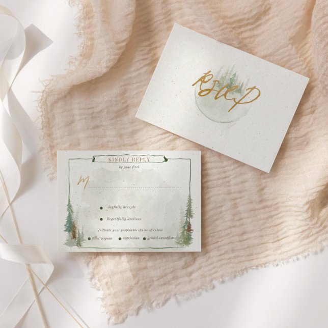 Carte RSVP RSVP Roustic Watercolor Mountains (Créateur téléchargé)