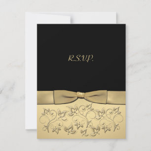 Carte RSVP Ruban Imprimé 50 Ans Anniversaire