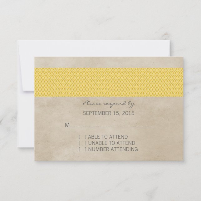 Carte RSVP Russe Jaune (Devant)