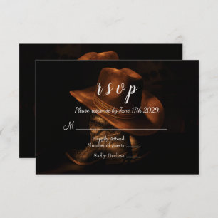Carte RSVP Russe Mariage campagnard Boots Cowboy