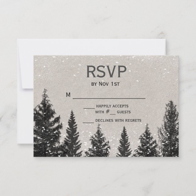 Carte RSVP Russe Winter Forest (Devant)
