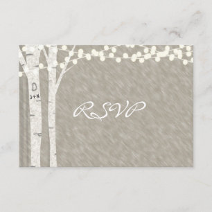 Carte RSVP Rustic Birtic Tree