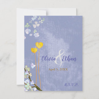 Carte RSVP Rustic Blue Mariage