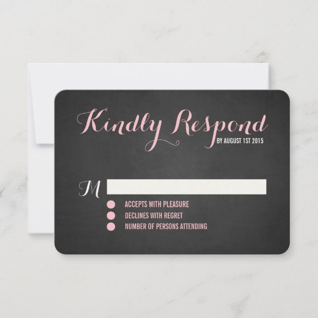 Carte RSVP Rustic Blush Script Wedding (Devant)
