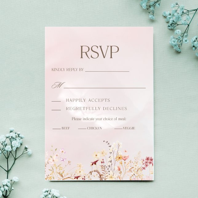 Carte RSVP Rustique Boho Floral Wedding (Créateur téléchargé)