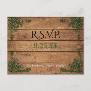 Carte RSVP Rustique Celtique Claddagh