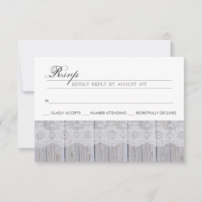 Carte RSVP Rustique moderne (Devant)