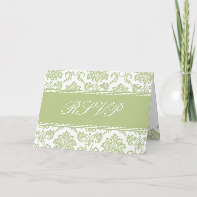 Carte RSVP Sage Damas (Devant)