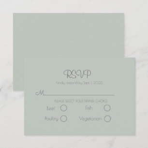 Carte RSVP Sage Green Elegant Wedding