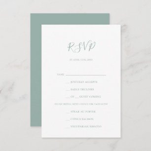Carte RSVP Sage Green Menu Choix