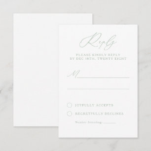 Carte RSVP Sage Green & White