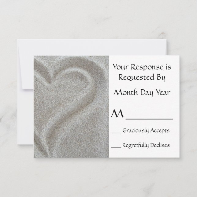 Carte RSVP Sand Heart (Devant)