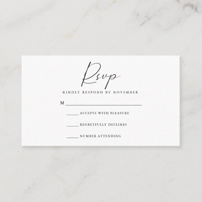 Carte RSVP Script Moderne (Devant)