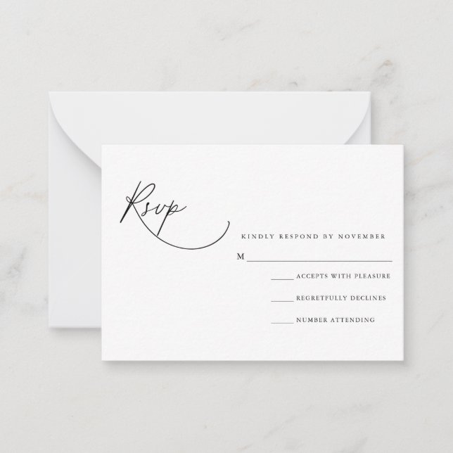 Carte RSVP Script Moderne (Devant)