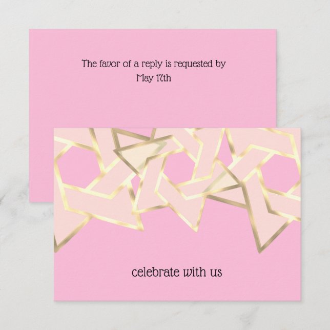 Carte RSVP Sheer Gold Star de David (Devant / Derrière)