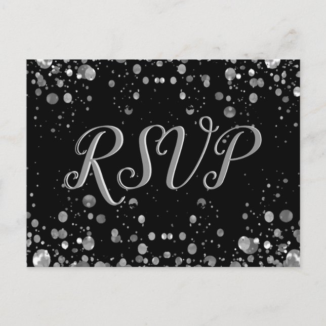 Carte RSVP Silver Confetti (Devant)