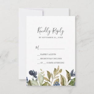 Carte RSVP simple Autumn Greenery
