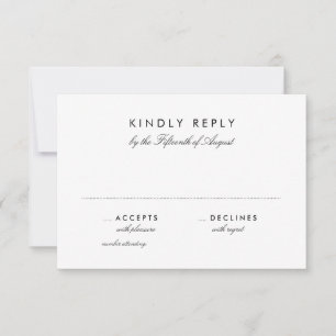 Carte RSVP simple de mariage chic de 3,5 po x 5 po