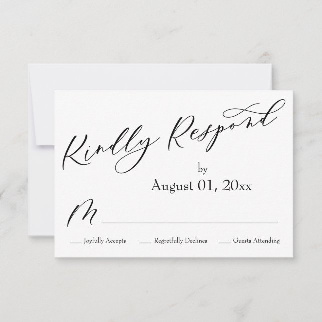Carte RSVP simple, élégante, moderne et adaptée à  (Devant)