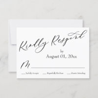 Carte RSVP simple, élégante, moderne et adaptée à 