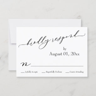 Carte RSVP simple, élégante, moderne et adaptée à 
