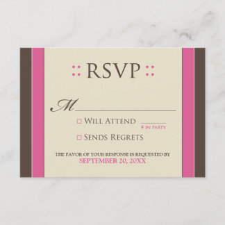Carte RSVP simple et élégante (fuchsia/chocolat)