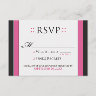 Carte RSVP simple et élégante (fuchsia/noire)