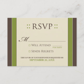 Carte RSVP simple et élégante (olive/chocolat)