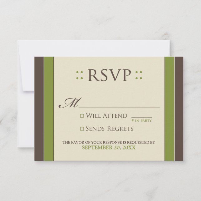 Carte RSVP simple et élégante (olive/chocolat) (Devant)