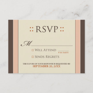 Carte RSVP simple et élégante (rose bébé/chocolat)