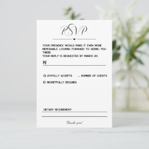 Carte RSVP simple et minimaliste