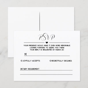 Carte RSVP simple et minimaliste