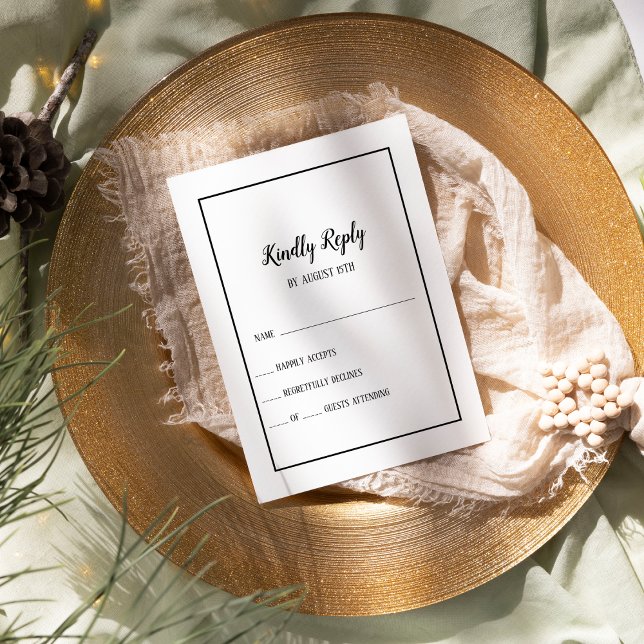 Carte RSVP simple et minimaliste pour Mariage (Créateur téléchargé)